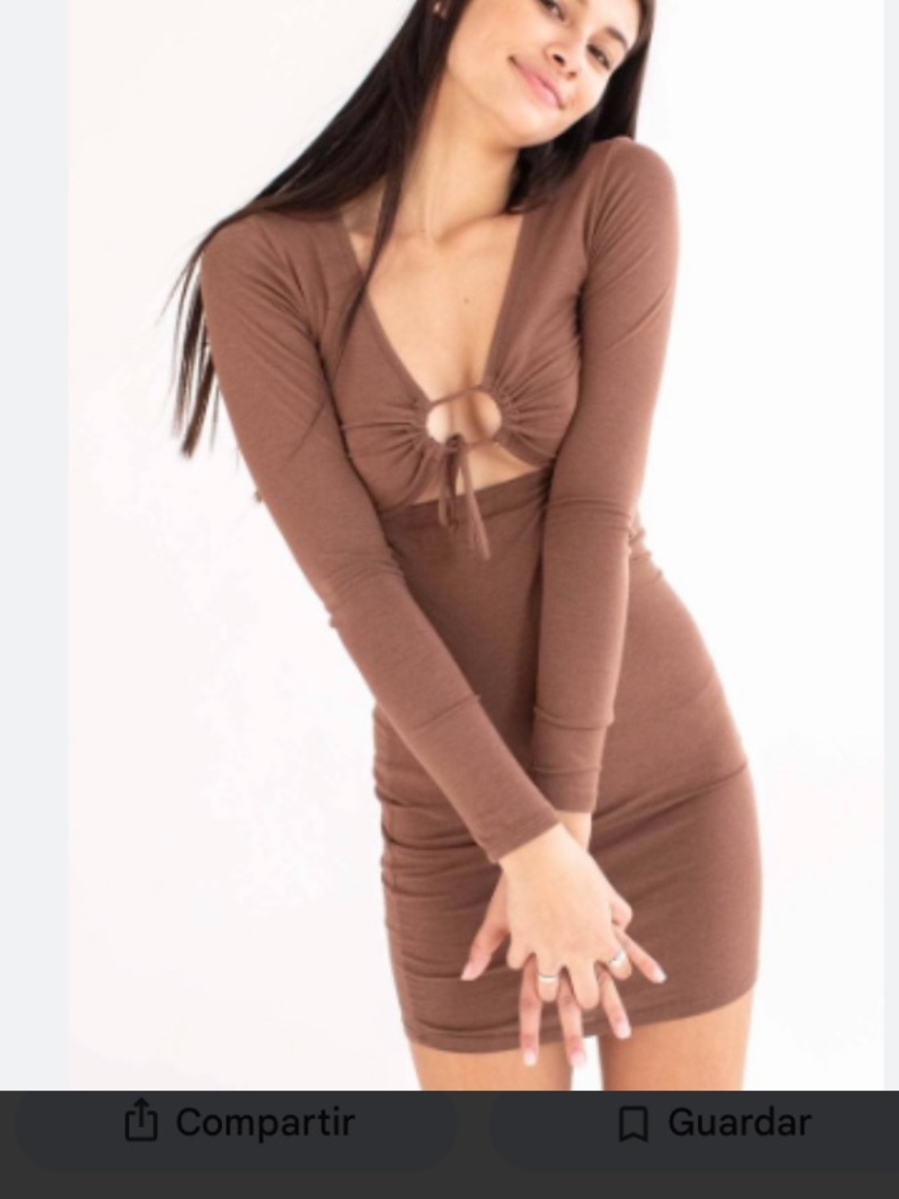 Heart Hips Mauve Long-Sleeve Knot-Front Bodycon Dress